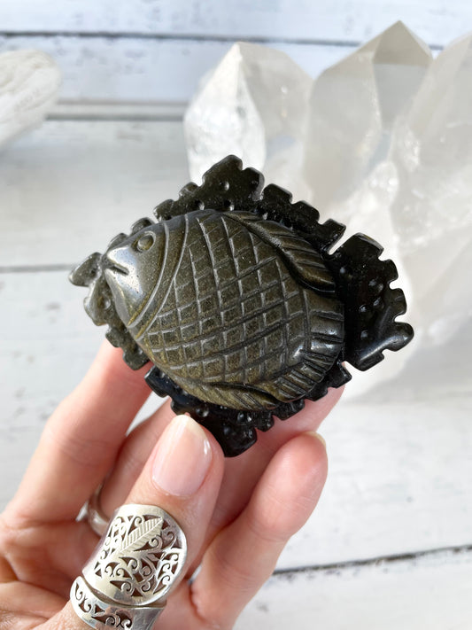 Golden Obsidian Fish
