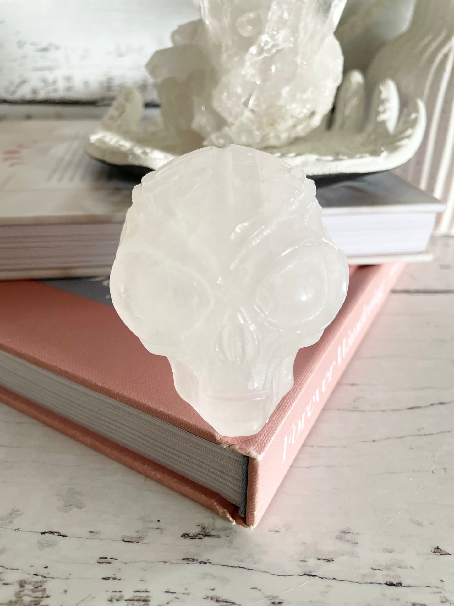 Clear Quartz Alien Skull