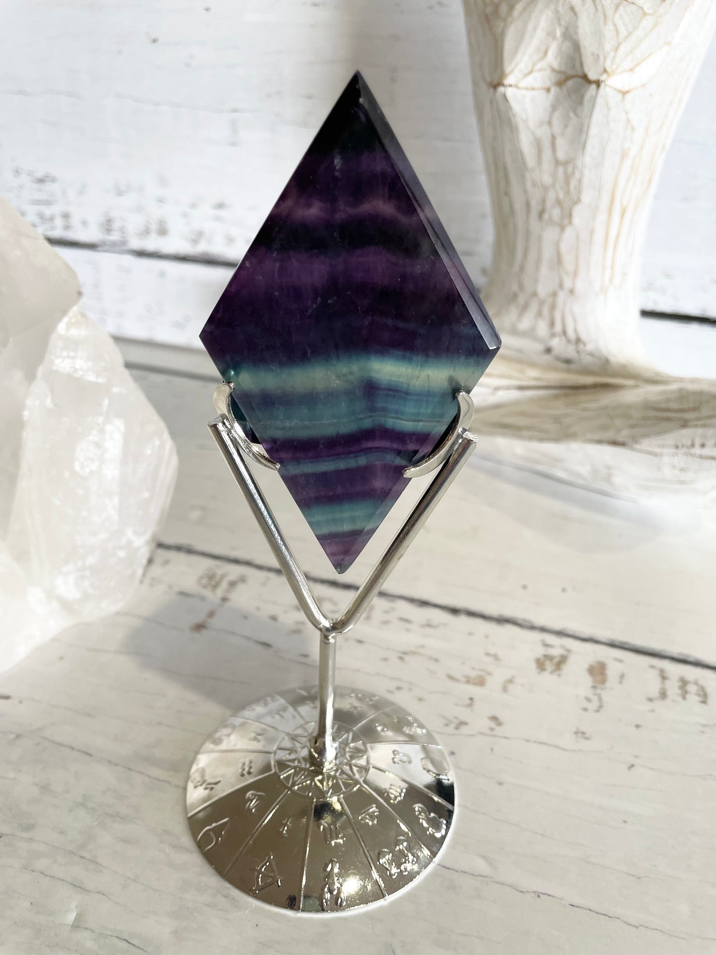 Rainbow Fluorite Diamond ~ 18