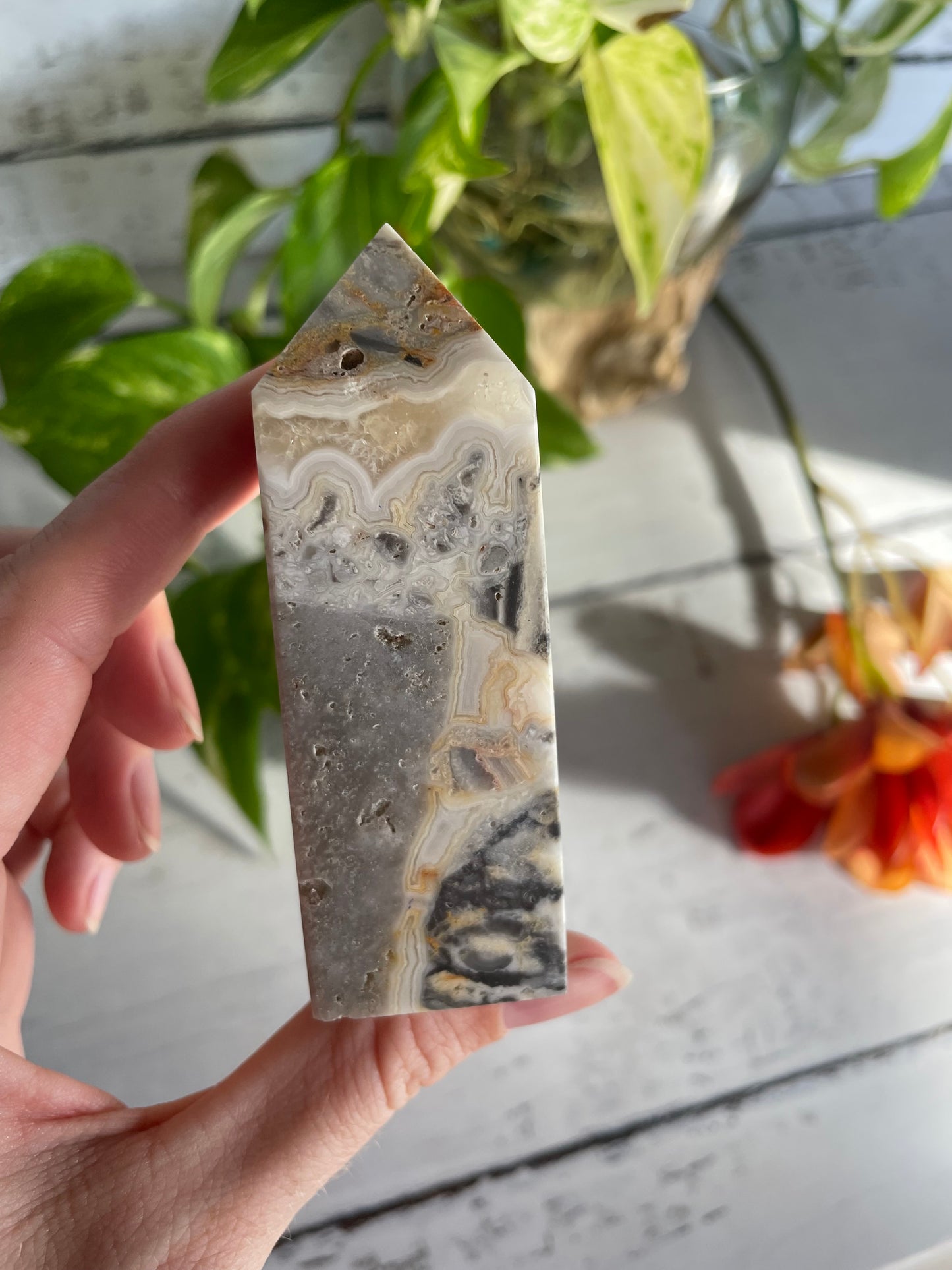 Crazy Lace Agate Obelisk