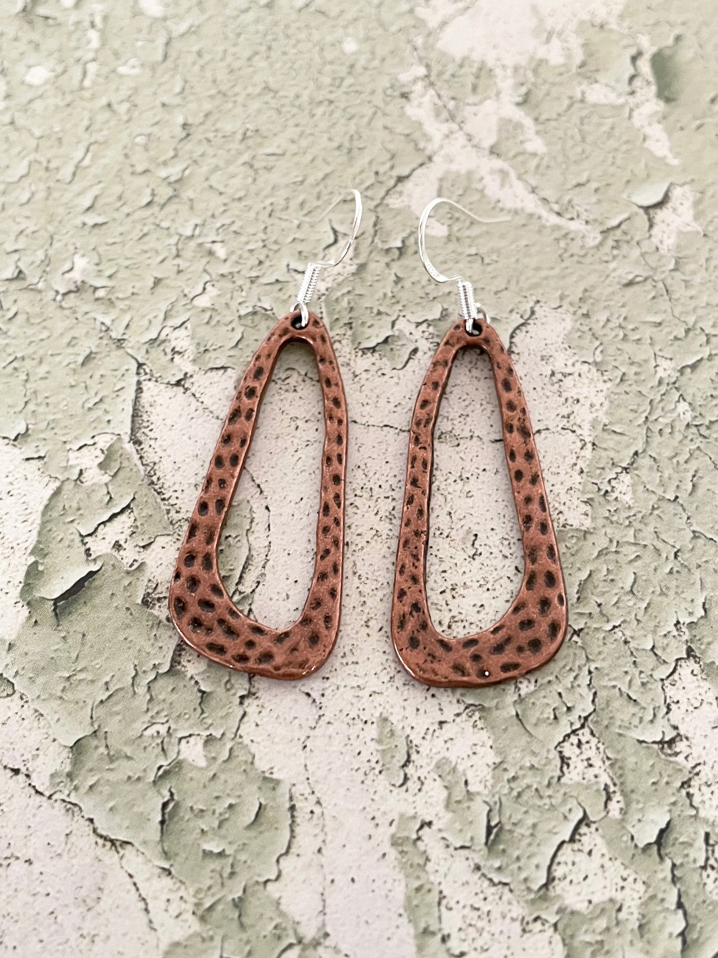 Copper Dangles ~ Hammered Hoop