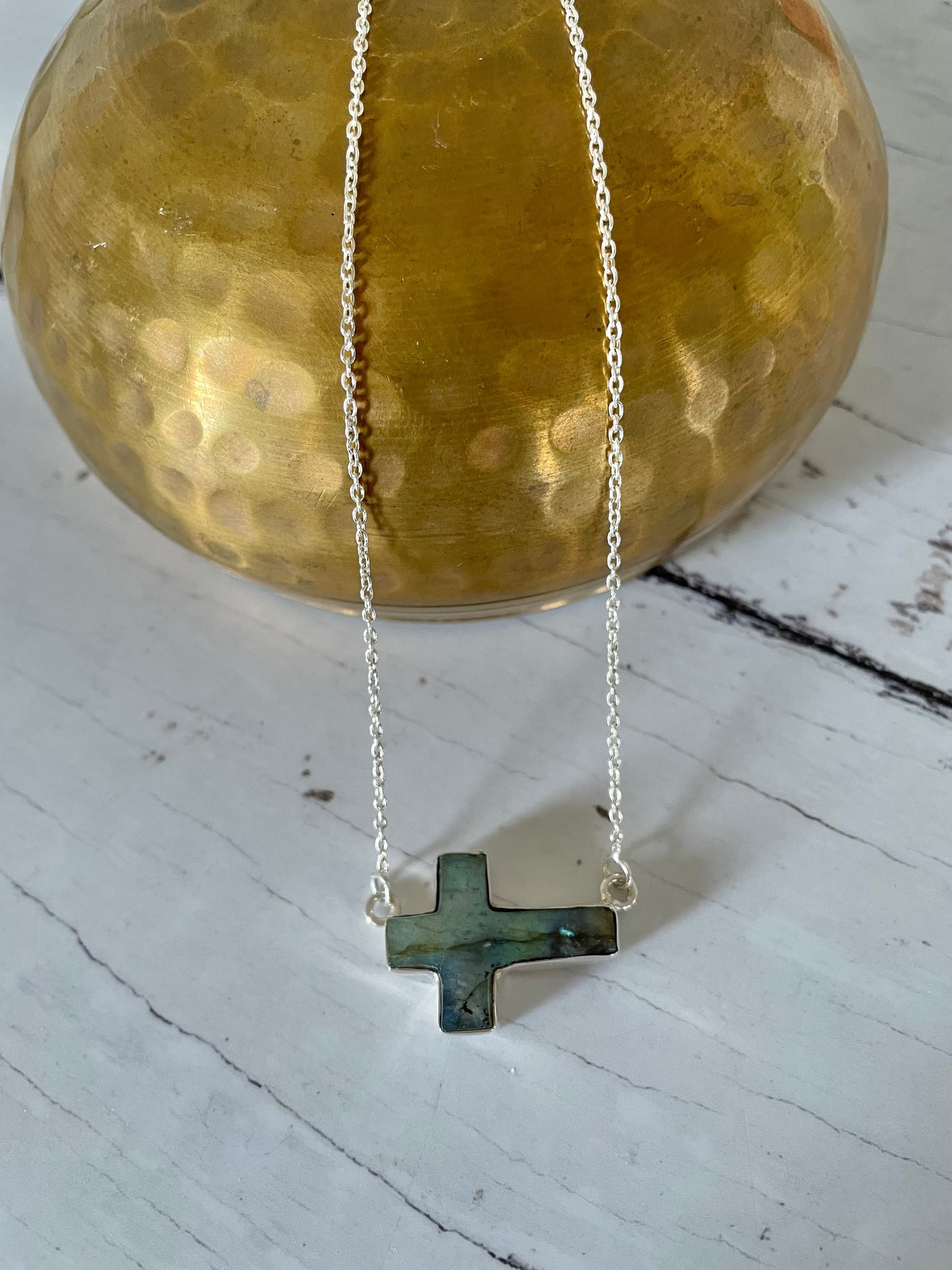 Labradorite Cross Necklace