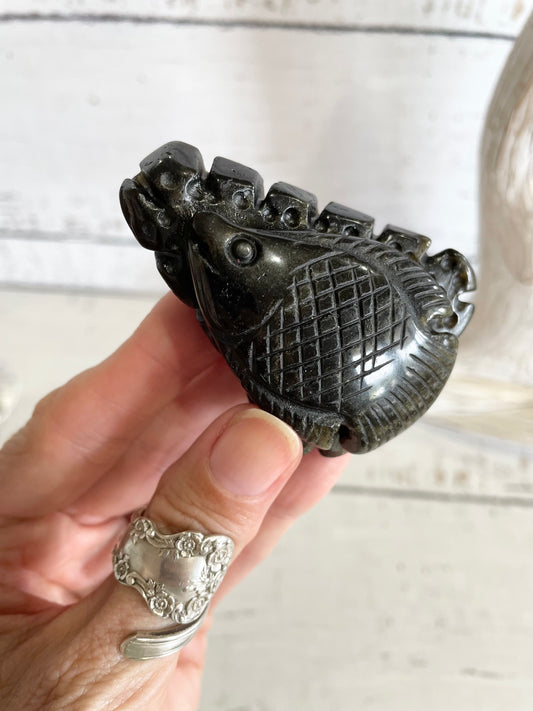 Golden Obsidian Fish