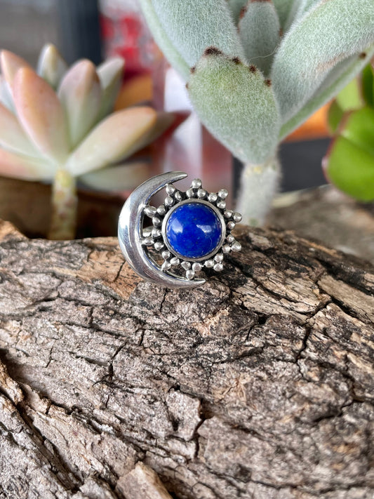 Lapis Lazuli Lunar Silver Ring