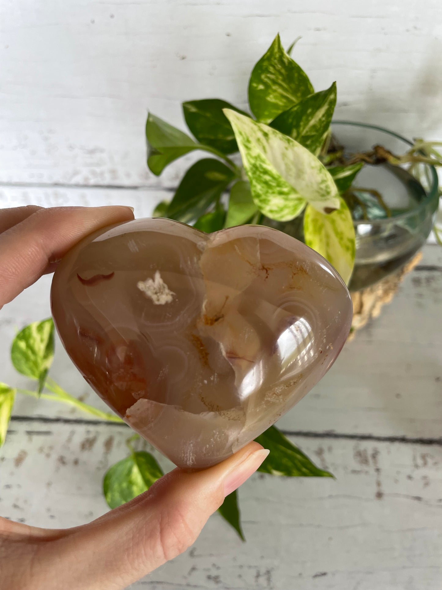 Flower Agate Heart