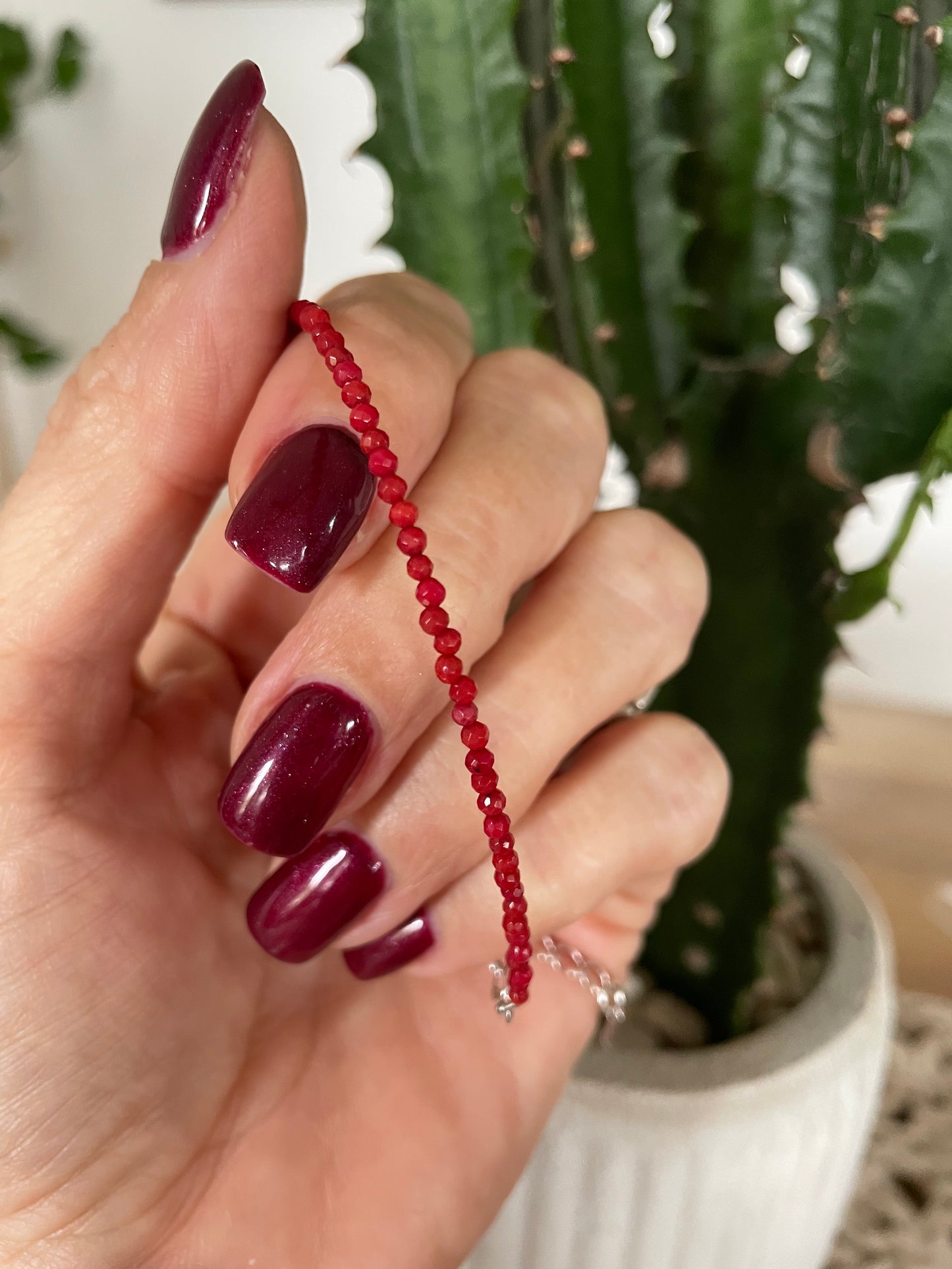 Faceted Bracelet ~ Red Coral