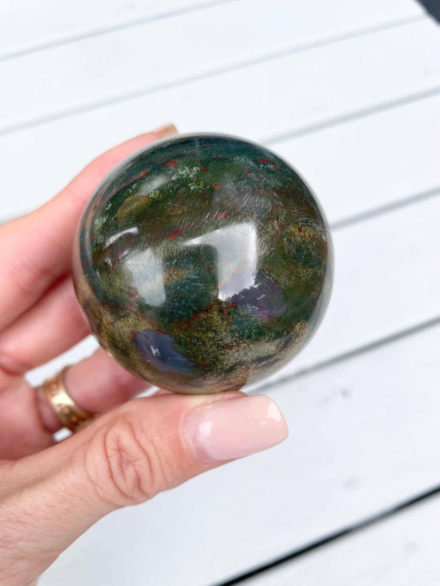 Bloodstone Sphere Includes Holder