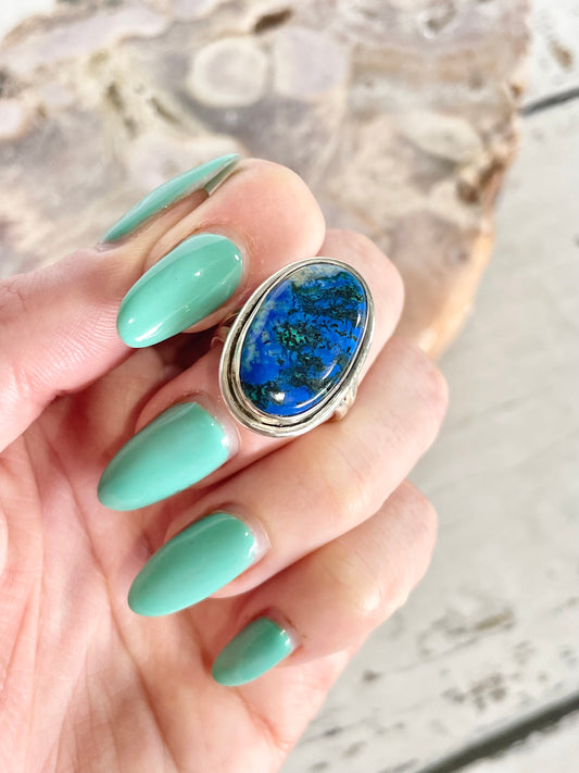 Azurite & Chrysocolla Ring ~ size 7