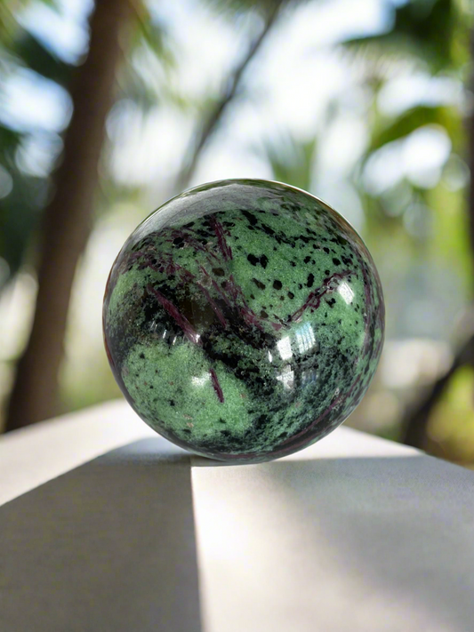 Ruby Zoisite Sphere Includes Holder
