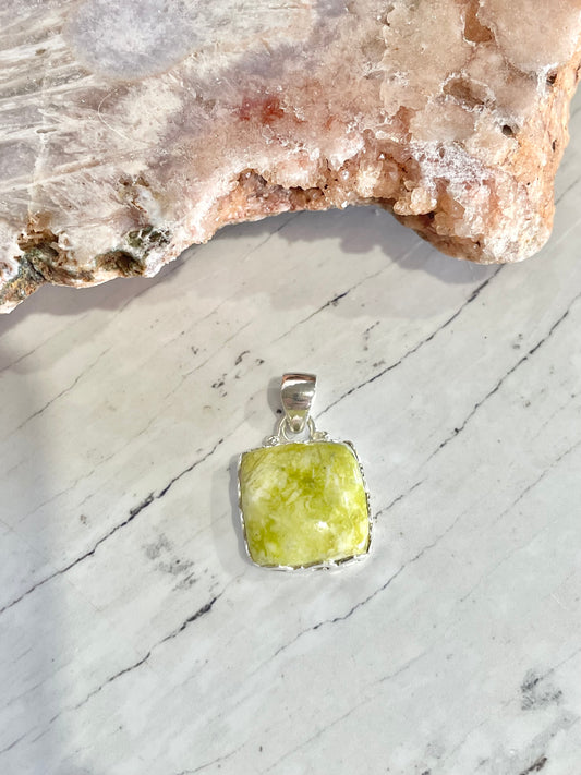 Lizardite /Yellow Serpentine Pendant