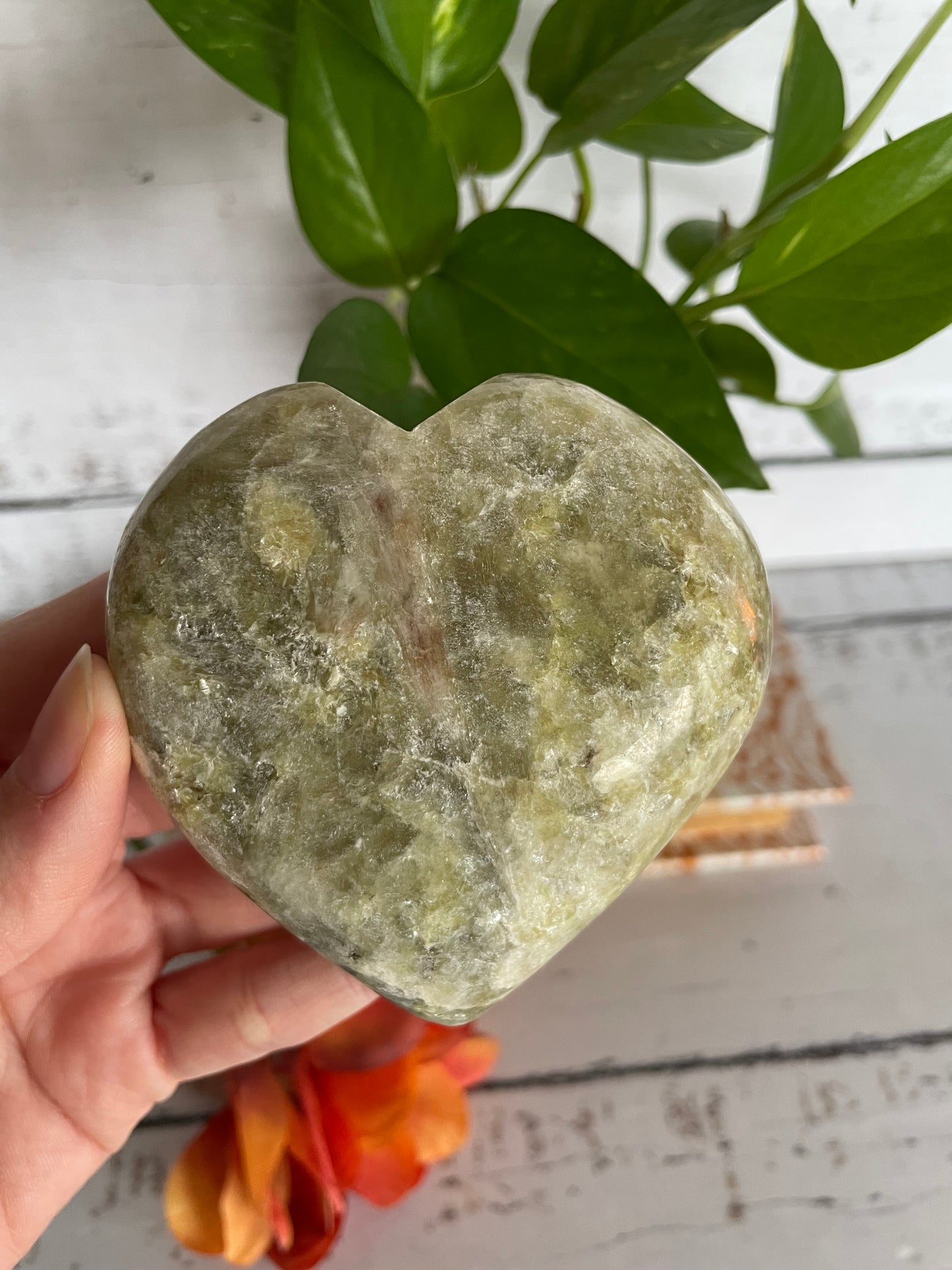 Green Sunstone Heart