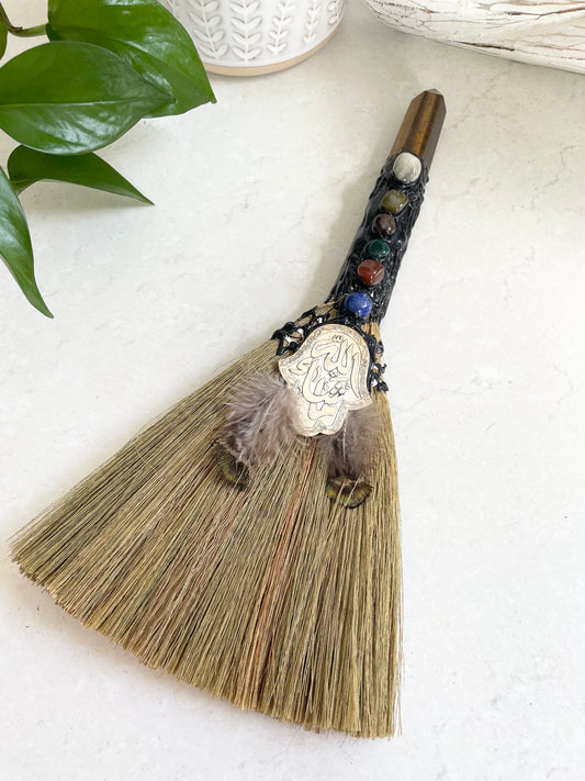 Good Juju Besom Broom ~ Tigers Eye