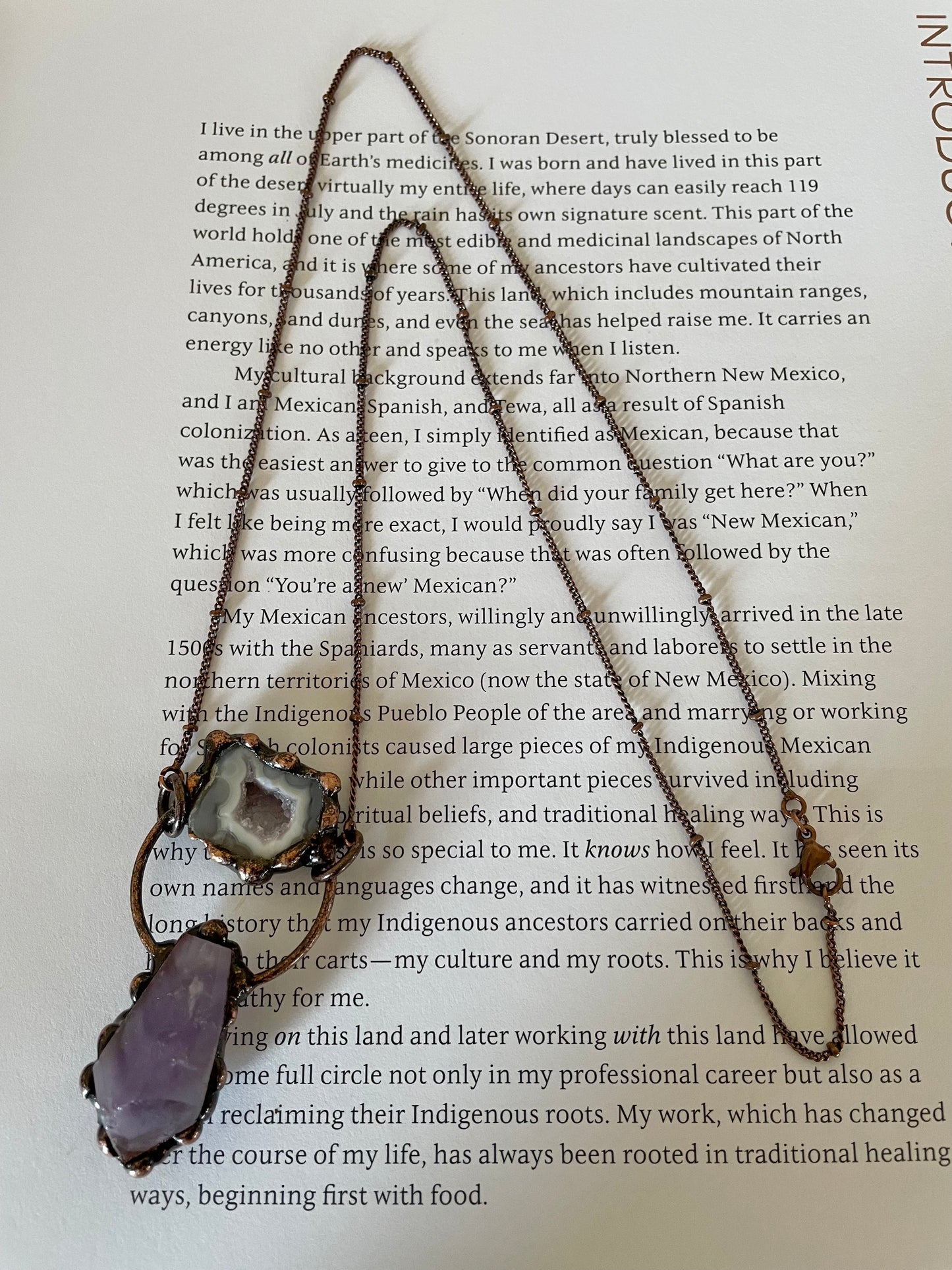 Copper electroplated Necklace ~ Amethyst & Agate