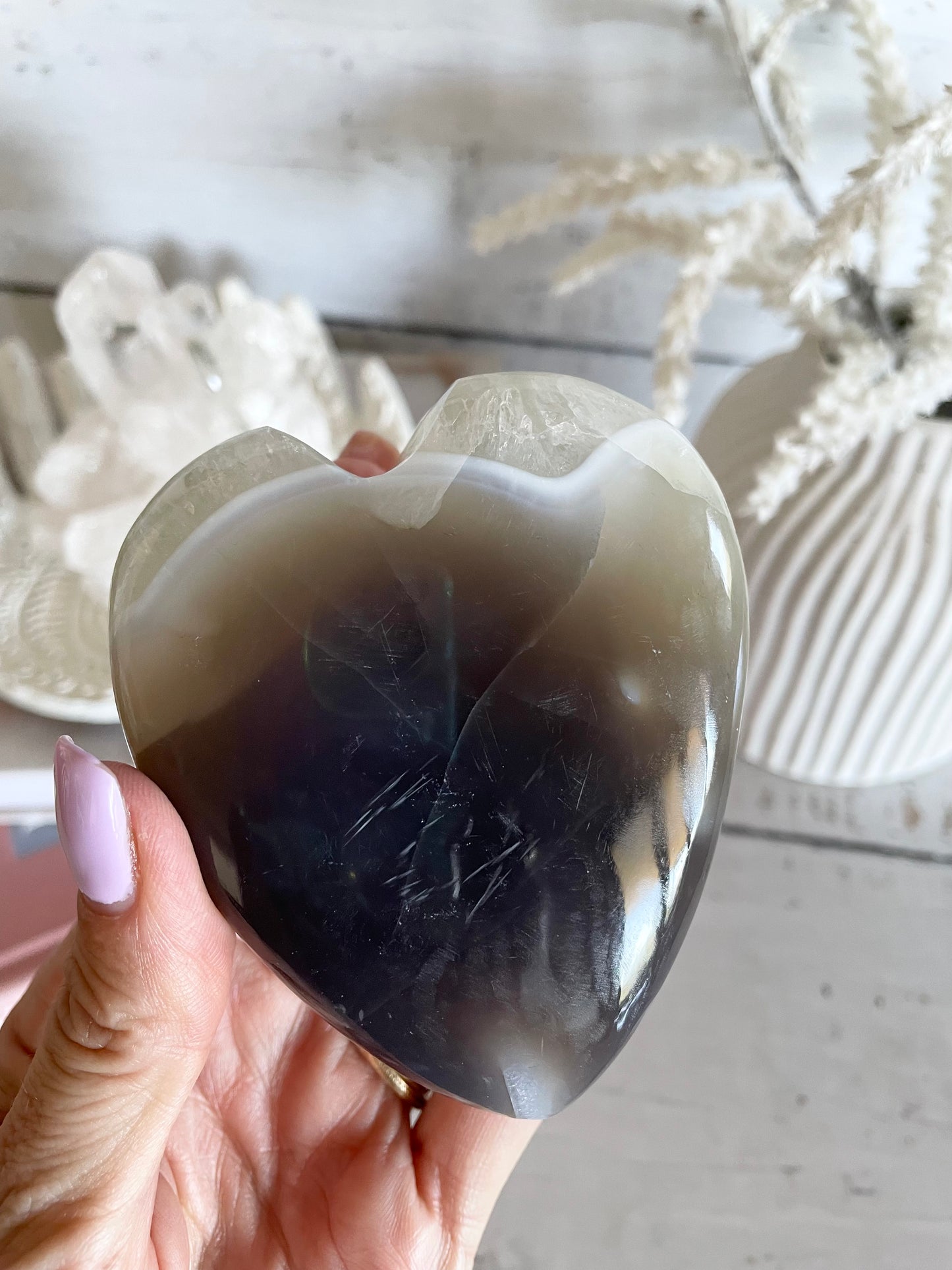 Agate Druzy Heart
