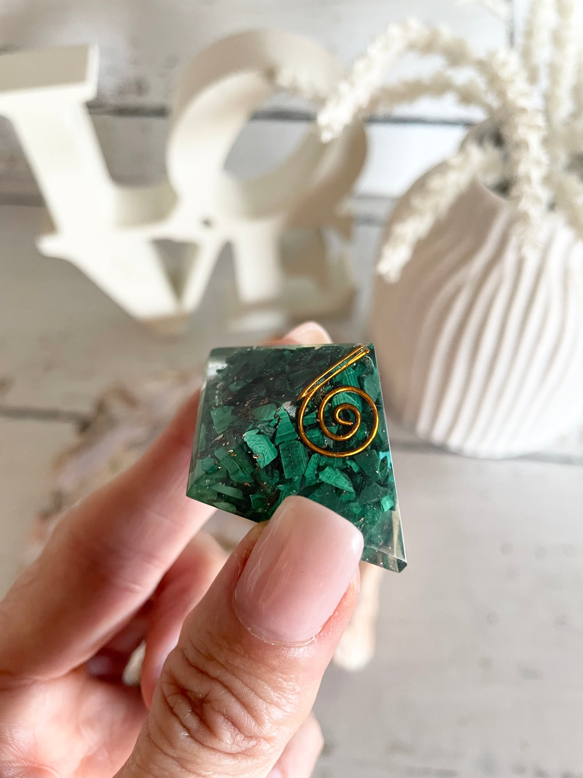 Orgone pyramid ~ Malachite