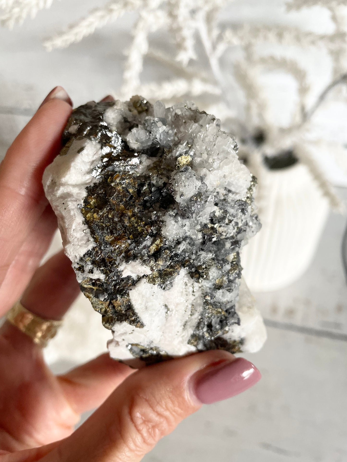 Quartz Pyrite Cluster
