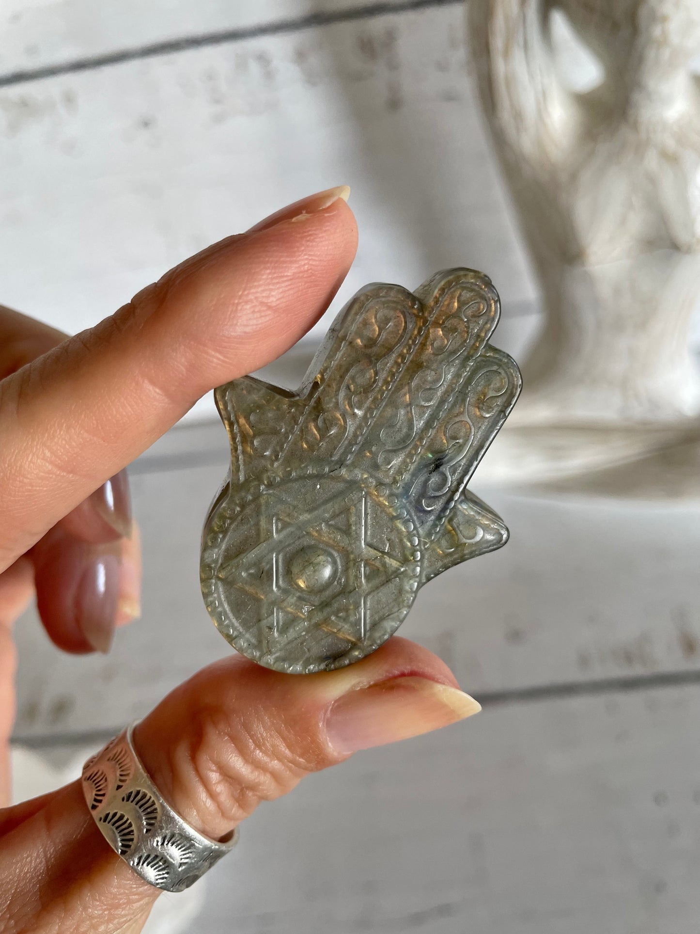 INTUITIVELY CHOSEN ~ Labradorite Hamsa