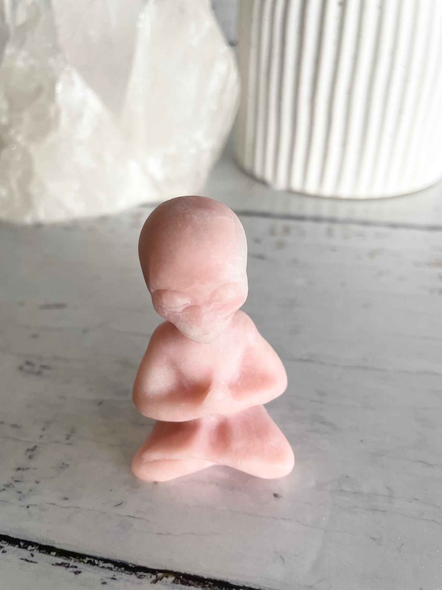 Meditating Alien ~ Pink Opal