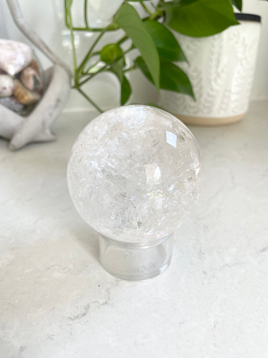 Clear Quartz Sphere includes holder