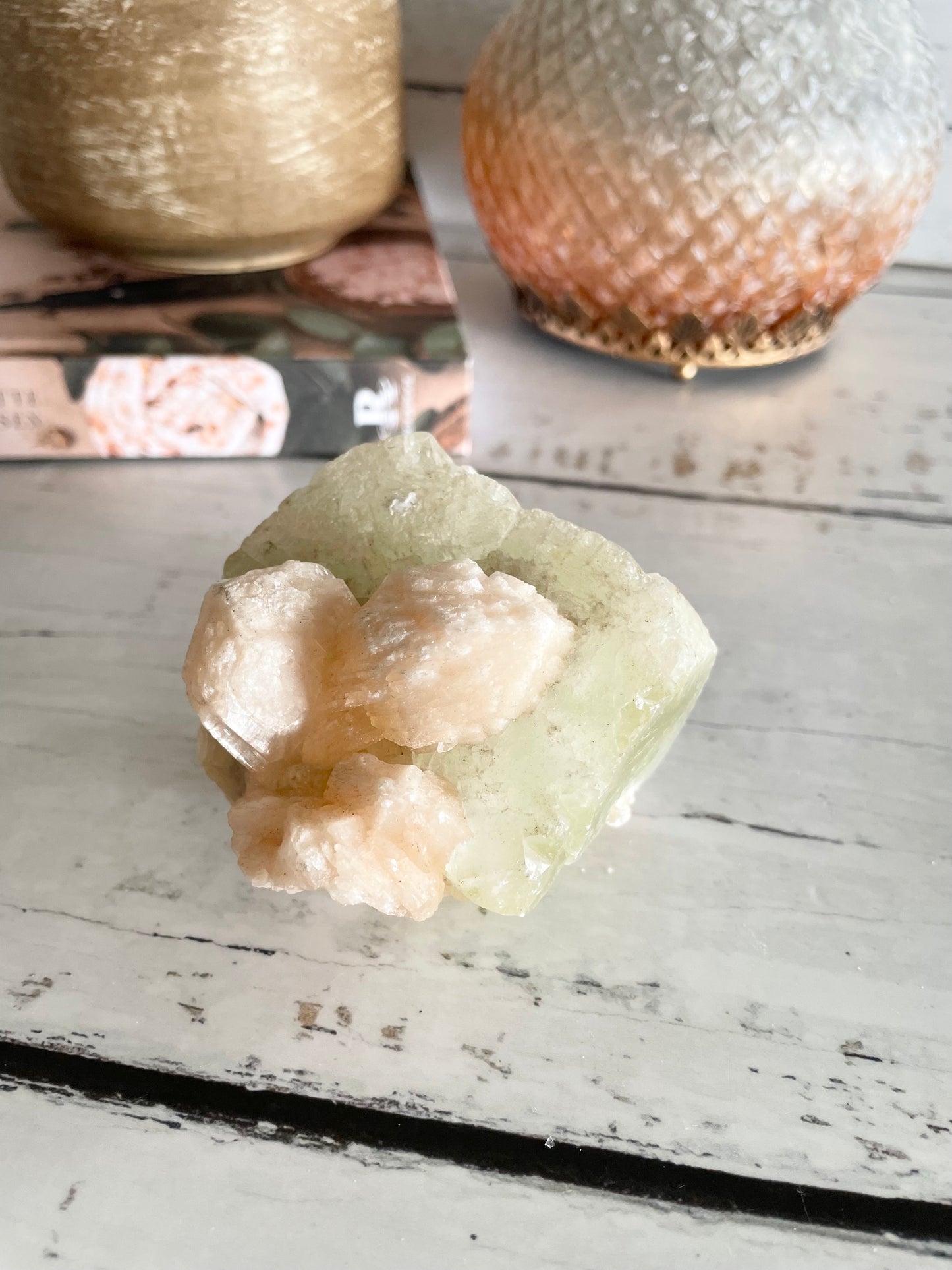 Green Apopyhllite Stilbite Cluster