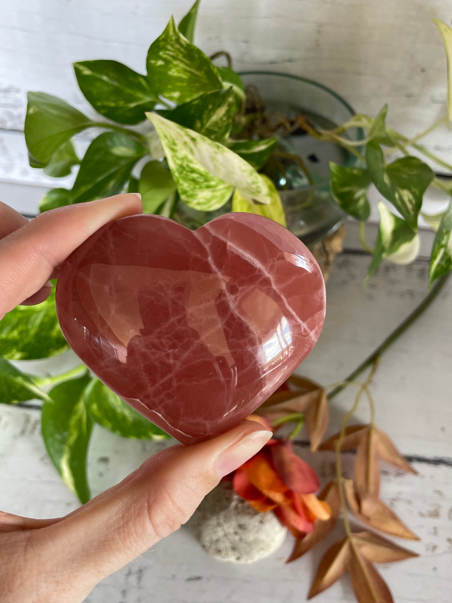 Rose Calcite Heart