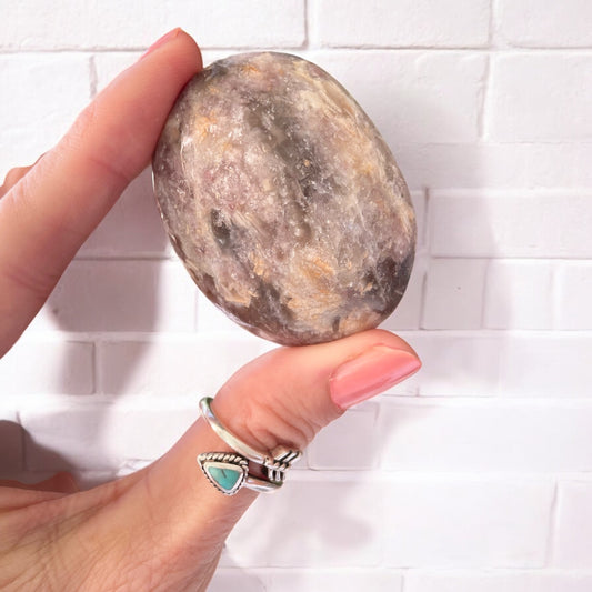 Rubellite Tourmaline Pillow Palm Stone