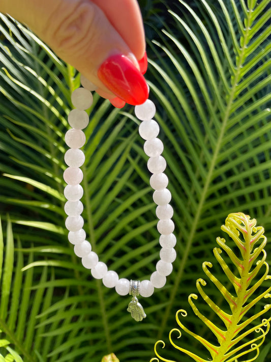 Frosted Rose Quartz Healing Anklet