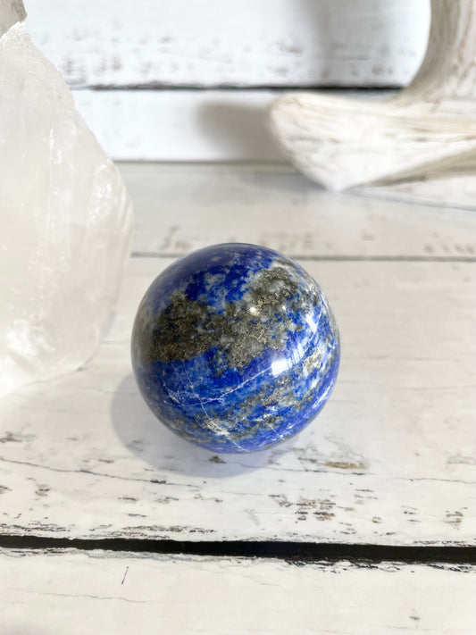 Lapis Lazuli Sphere includes wooden holder