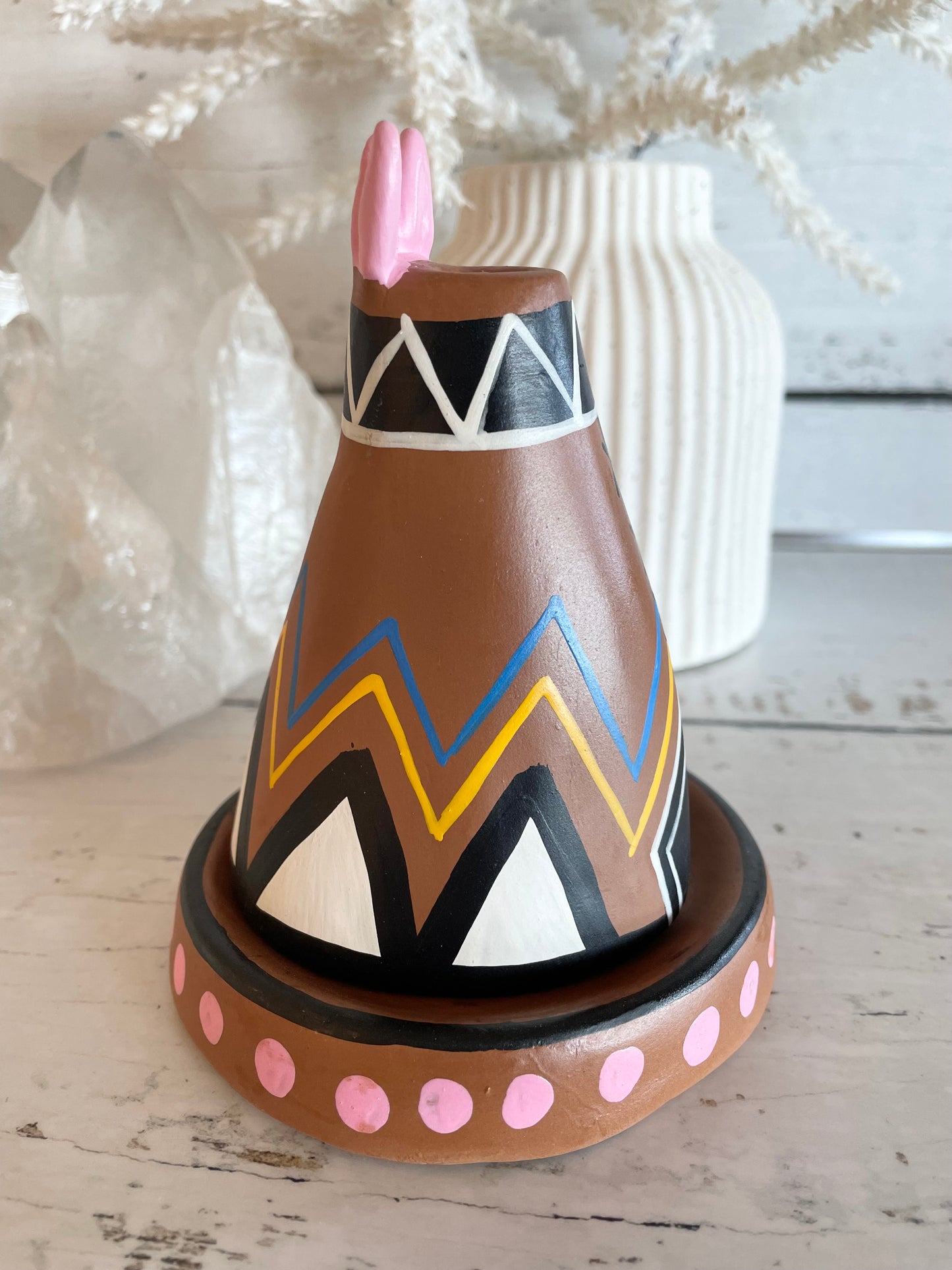 Handmade Clay Incense/Cone Burner ~ Teepee Earth Spirit