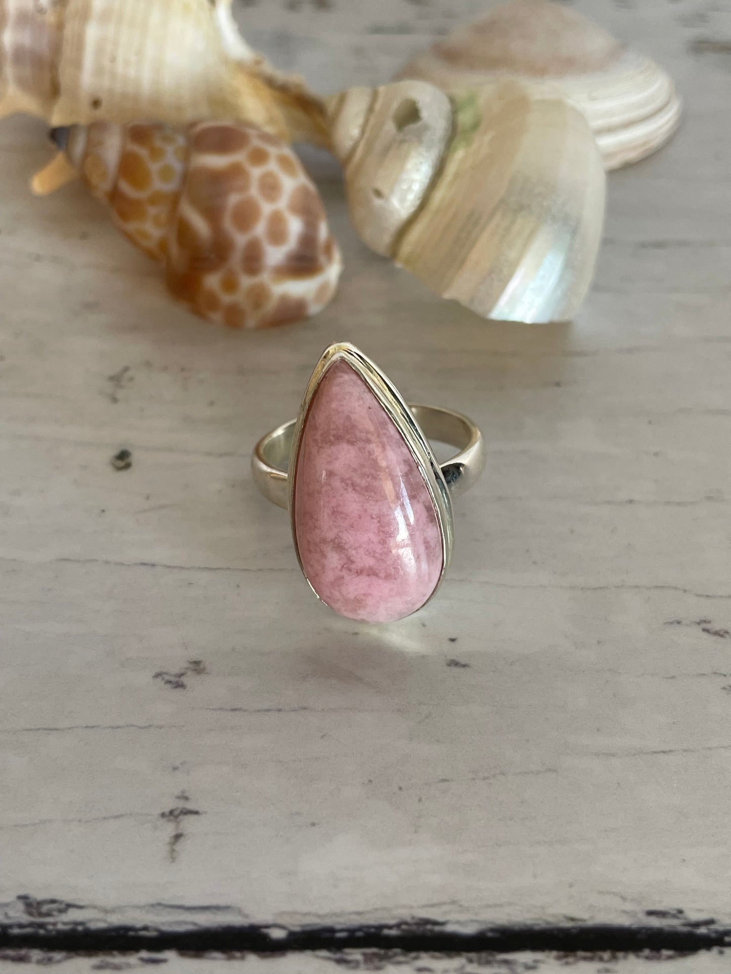 Rhodochrosite Silver Ring