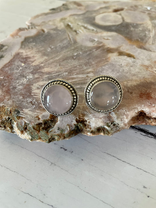 Rose Quartz Studs