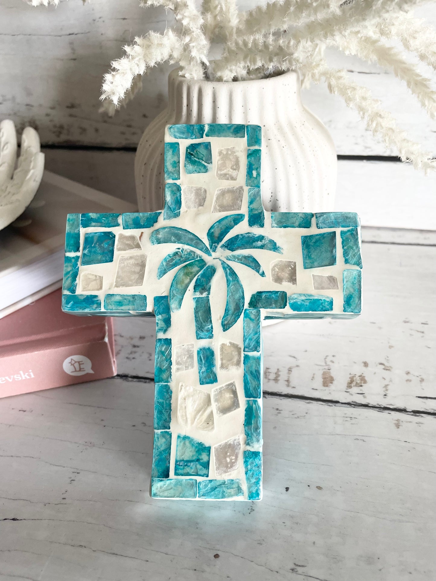 Aqua Coastal Palm Cross