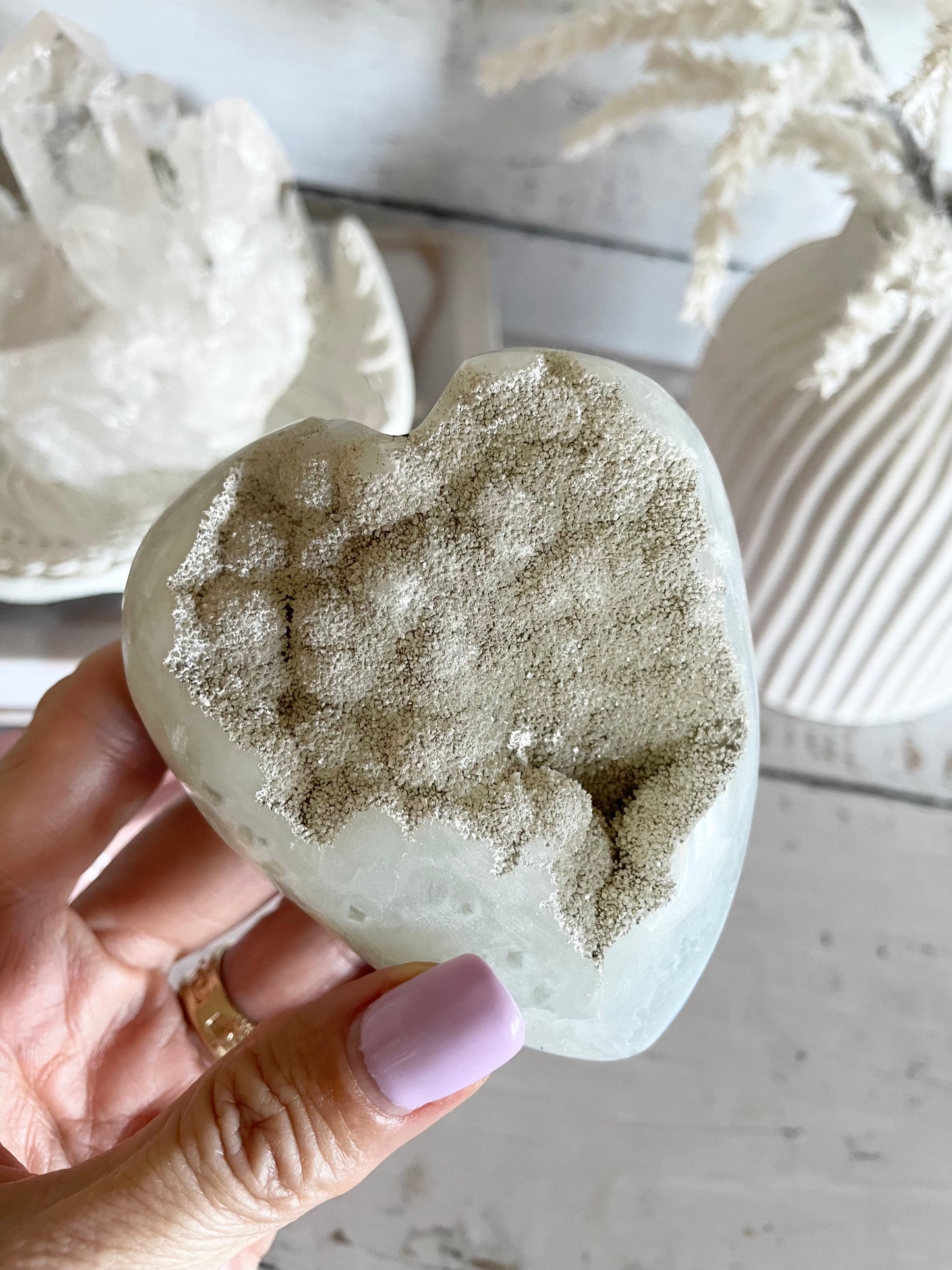Agate Druzy Heart