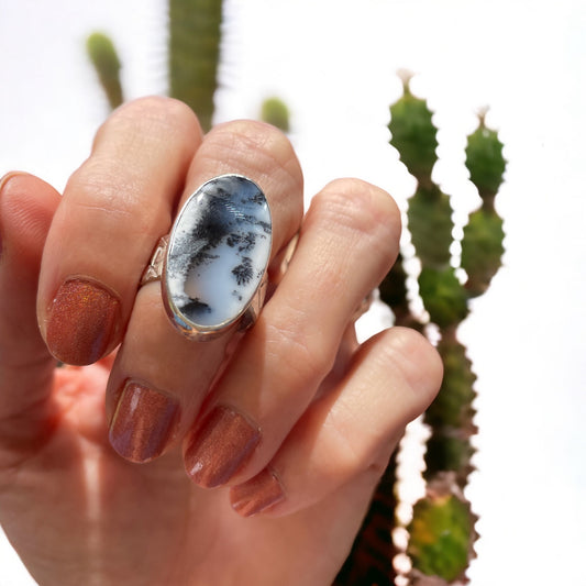 SweetGrass Studio ~ Dendritic Agate/Opal Ring