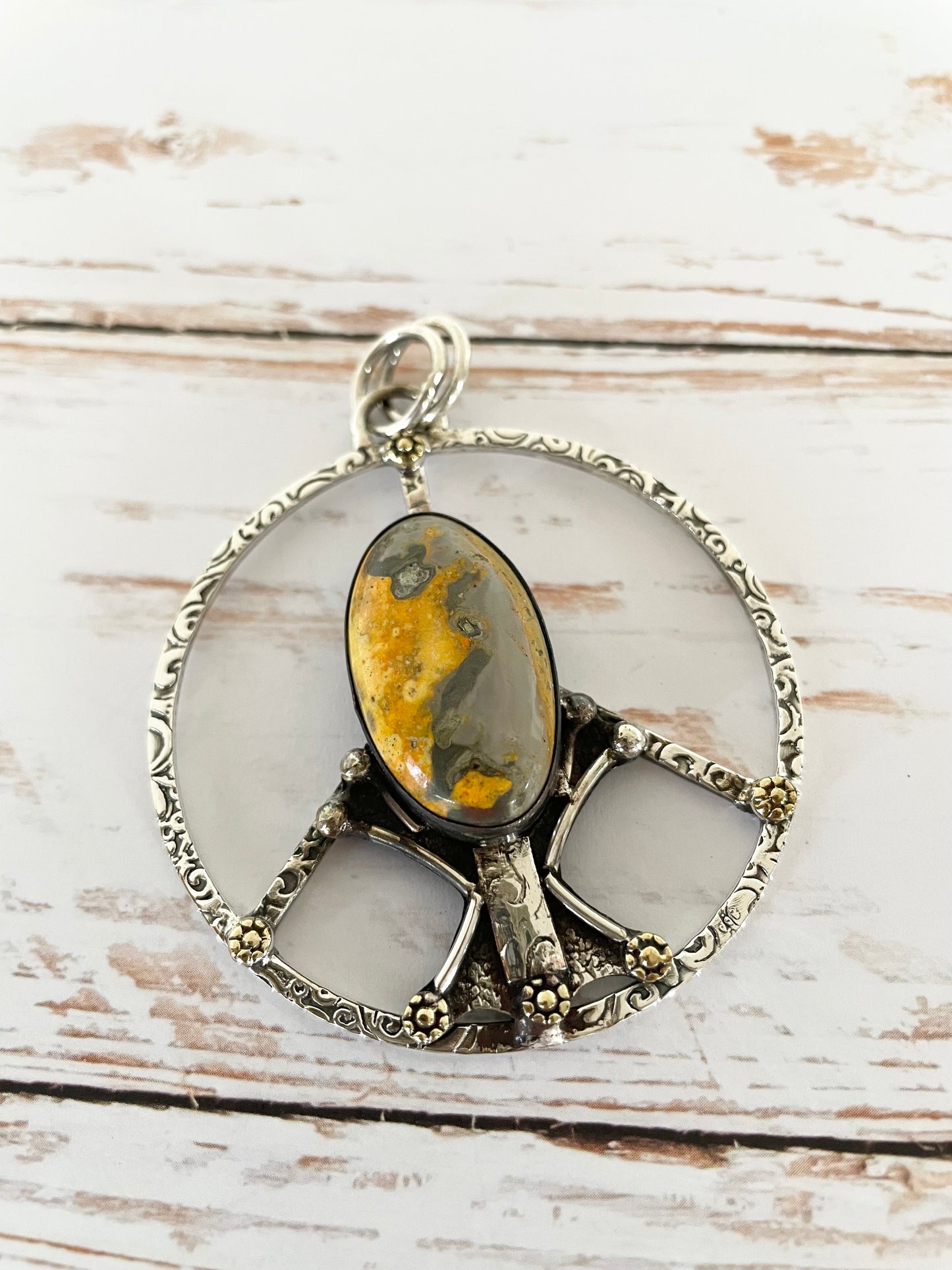 Bumble Bee Jasper Peace pendant