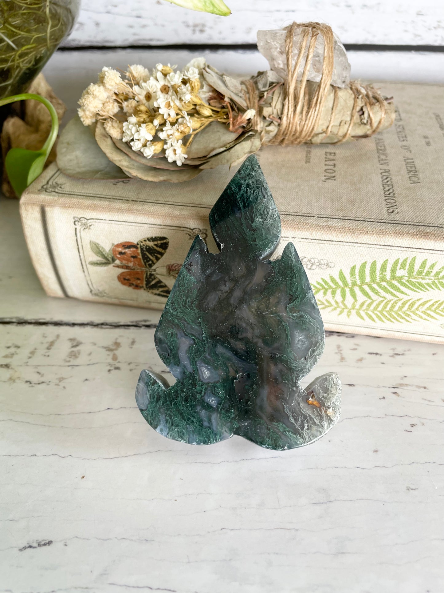 Moss Agate Arrow Head