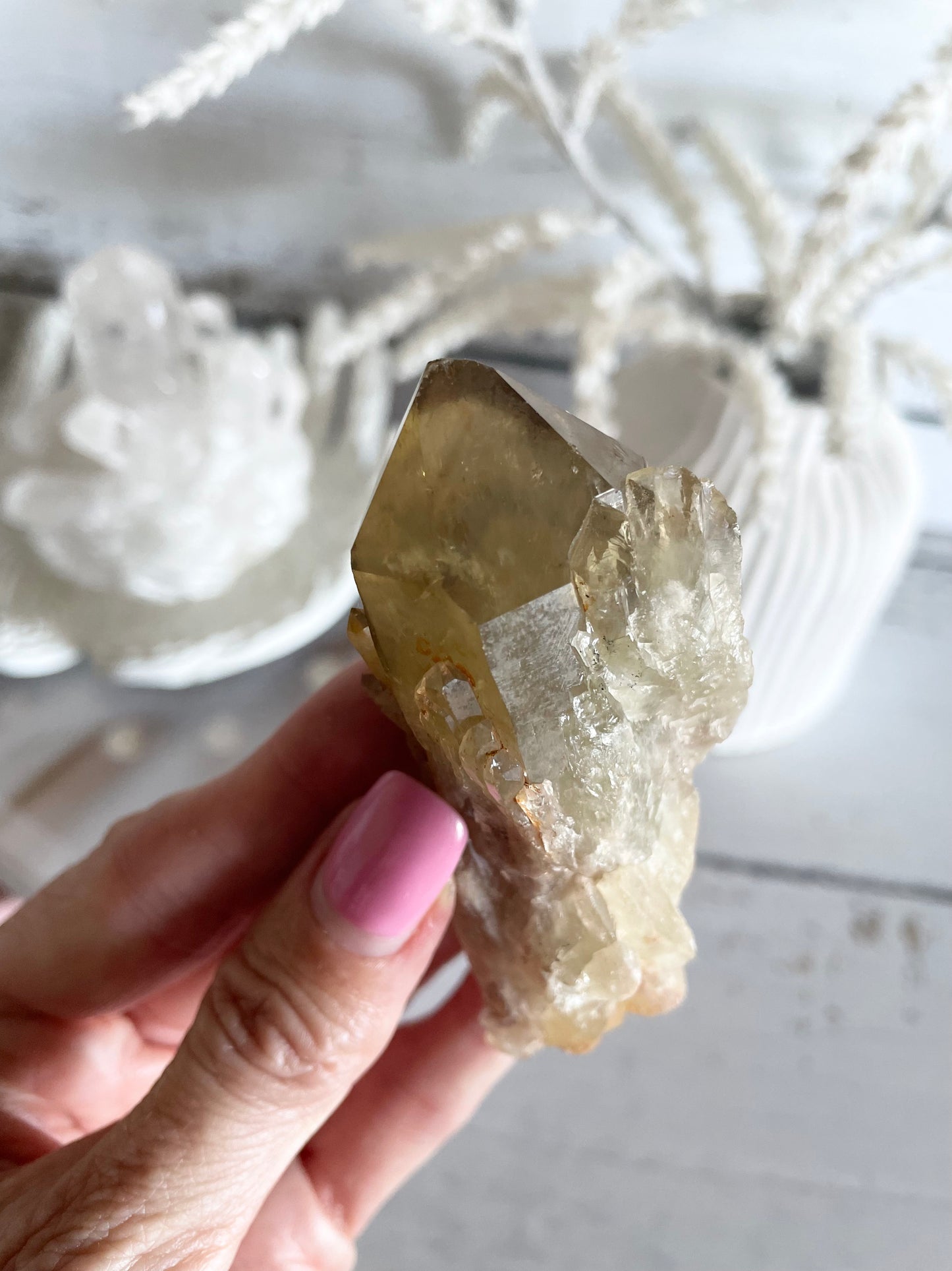 Natural Pineapple Citrine Cluster Point
