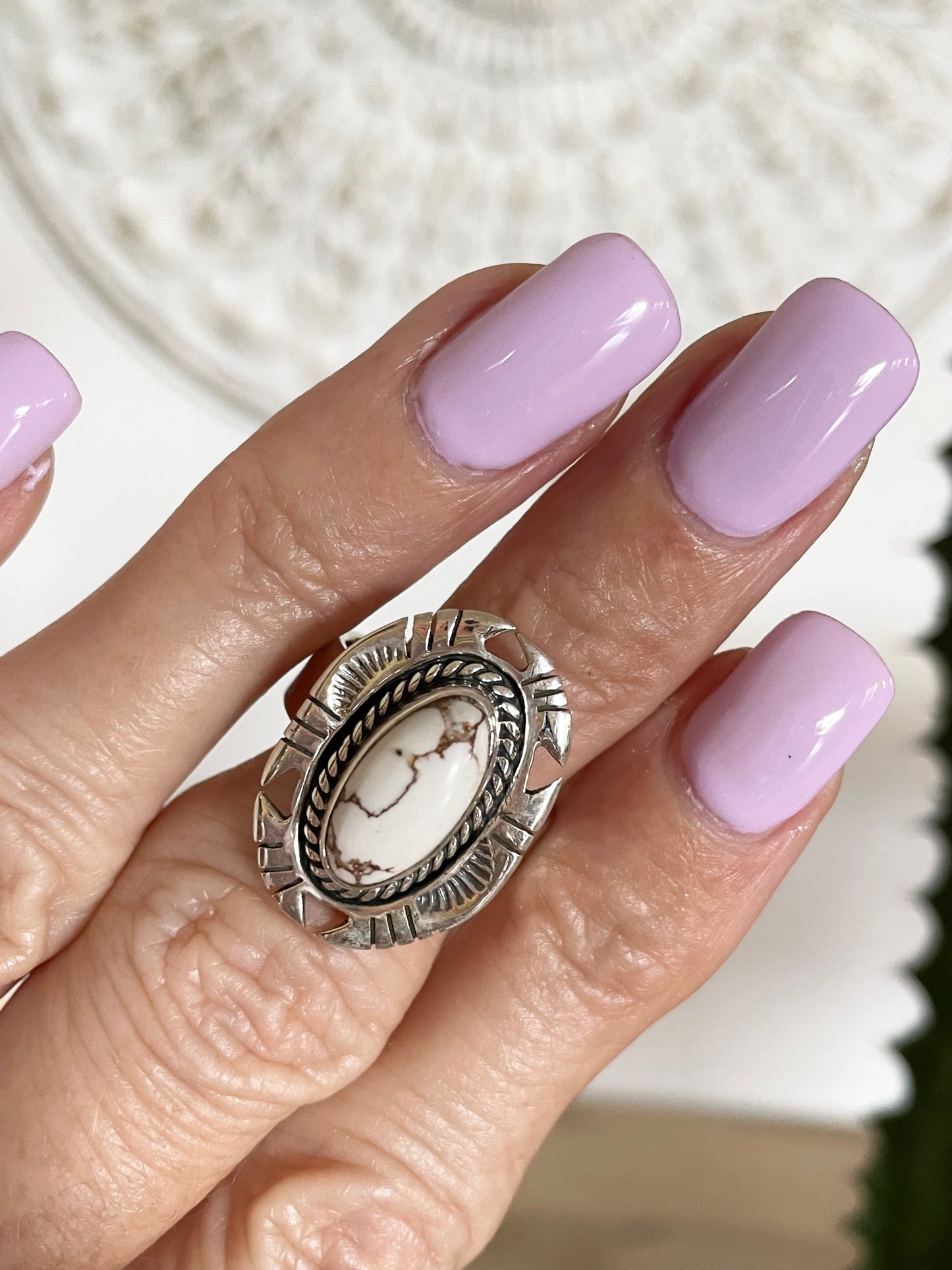 Wild Horse Magnesite Ring - adjustable size 6-10