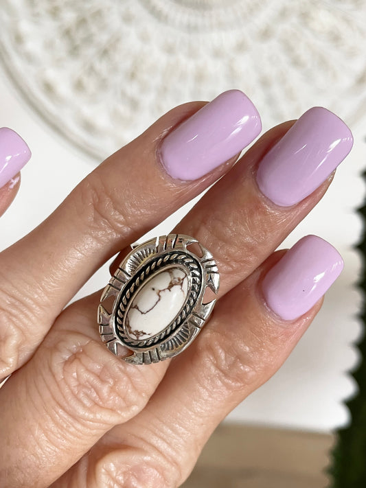 Wild Horse Magnesite Ring - adjustable size 6-10