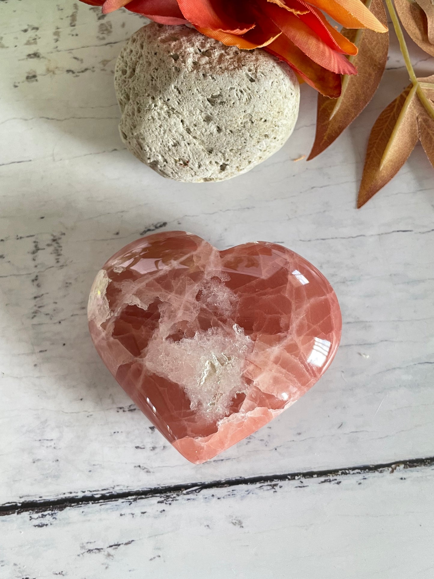 Rose Calcite Heart