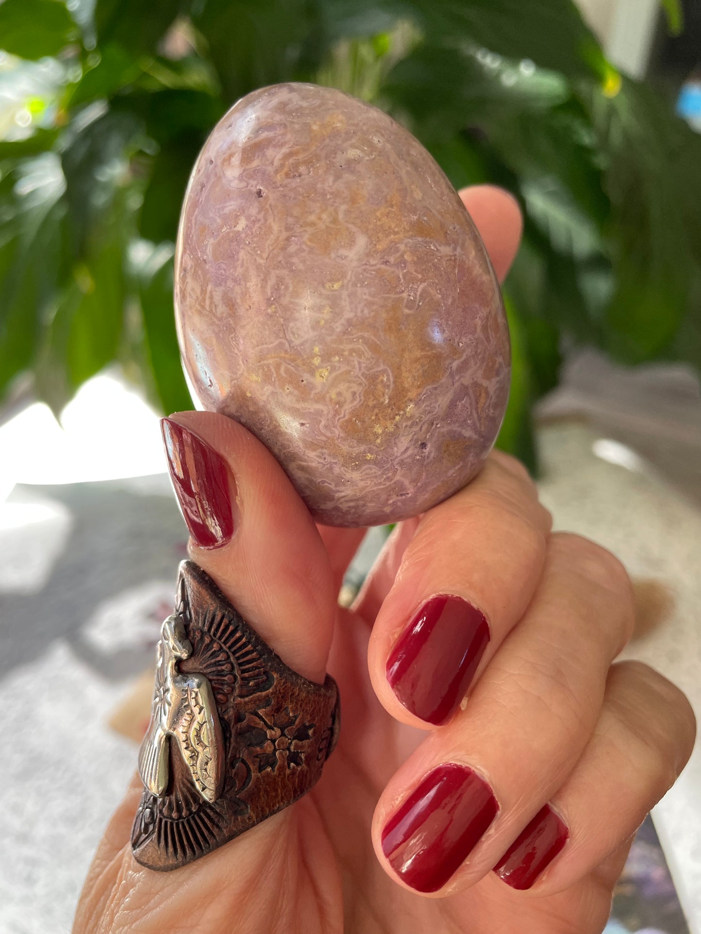 Phosphosiderite/Hope Stone Egg Includes Hematite Ring