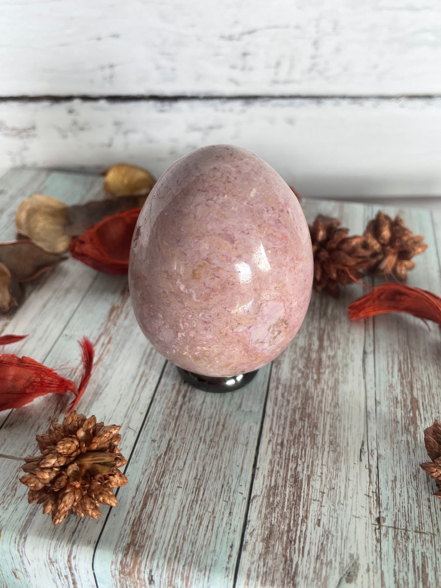 Phosphosiderite/Hope Stone Egg Includes Hematite Ring