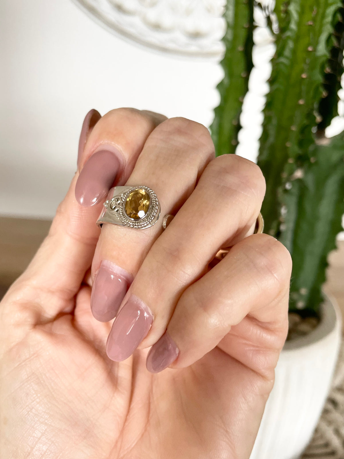 Citrine Adjustable ring ~ sizes 6-10