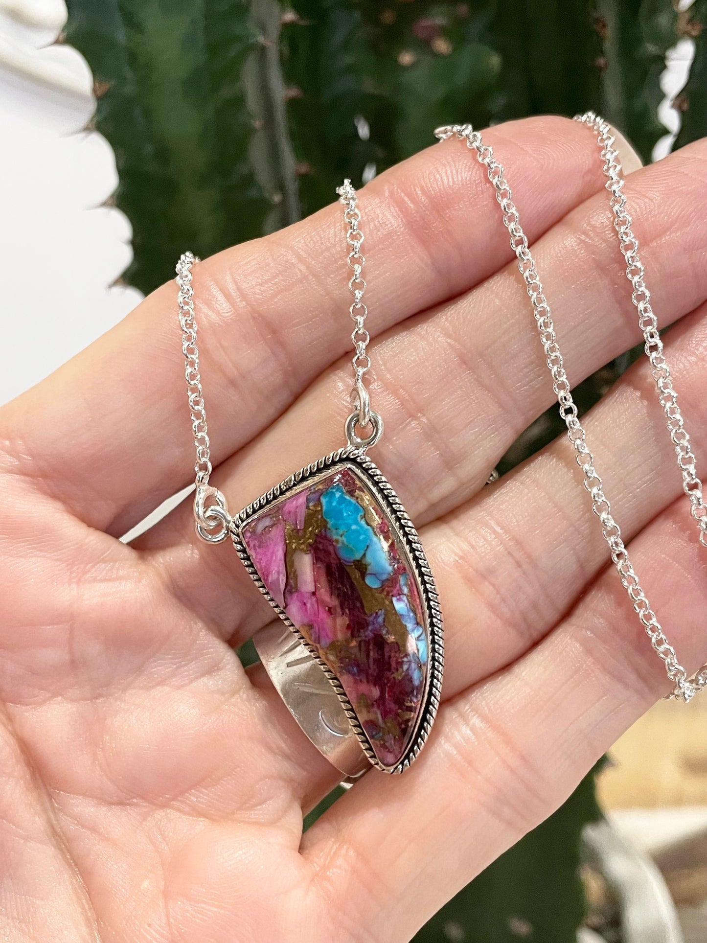 Spiny Oyster/Kingman Turquoise Necklace