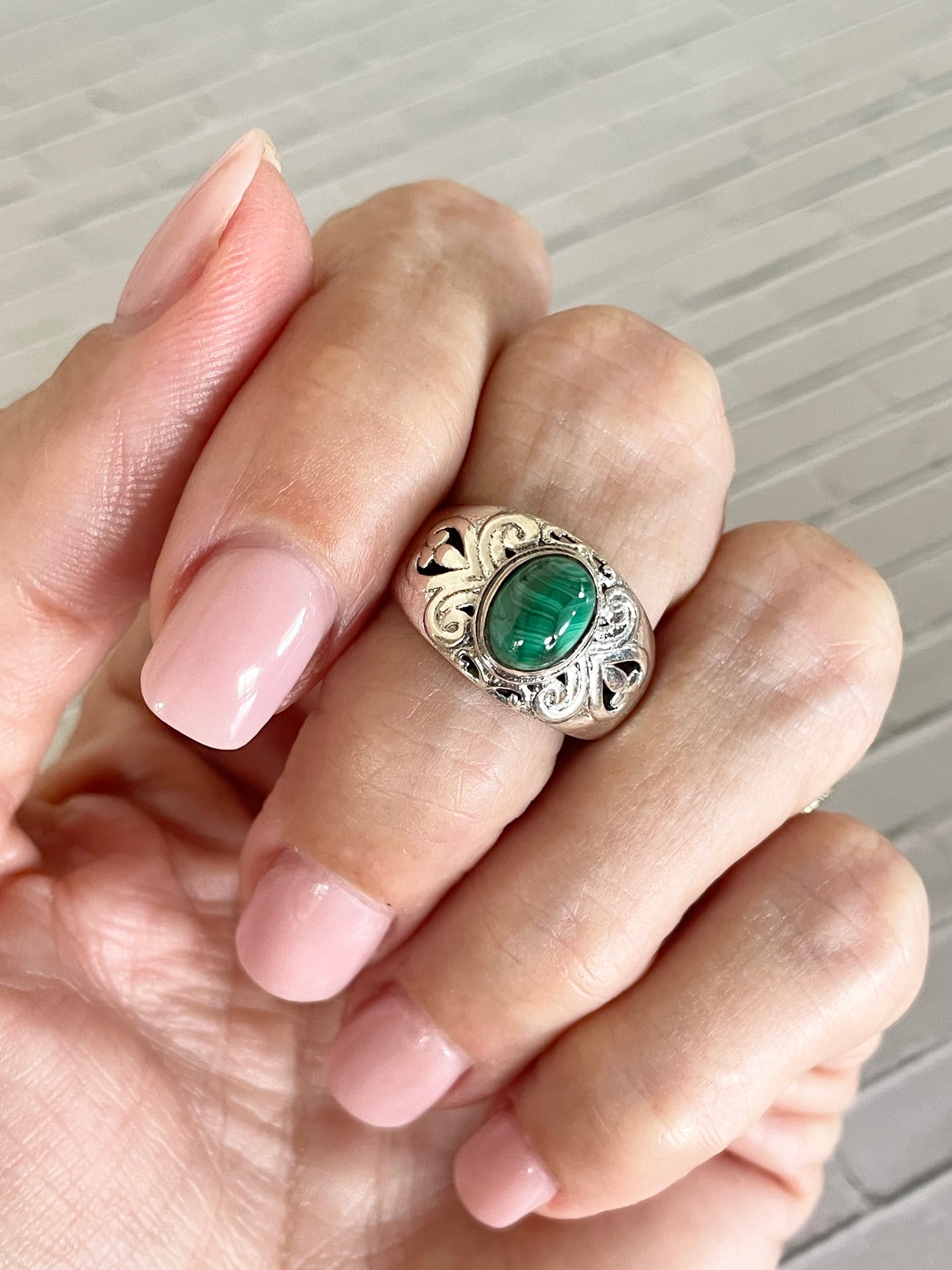 Malachite Ring ~ size 8