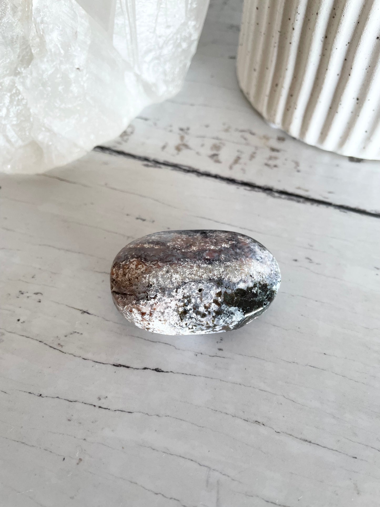 Ocean Jasper Pillow Palm Stone