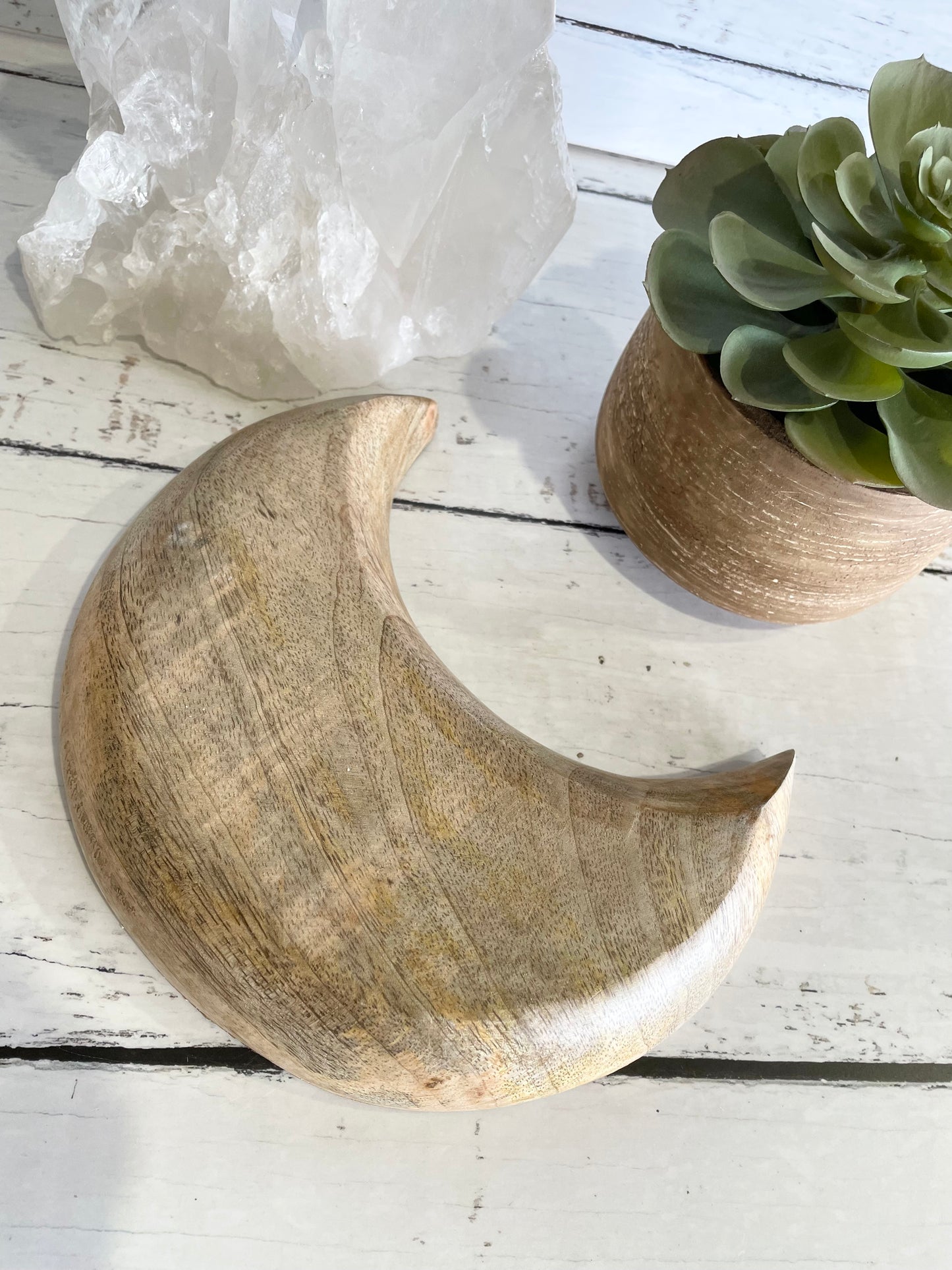 Mango Wood ~ Crescent Moon Swirl Bowl