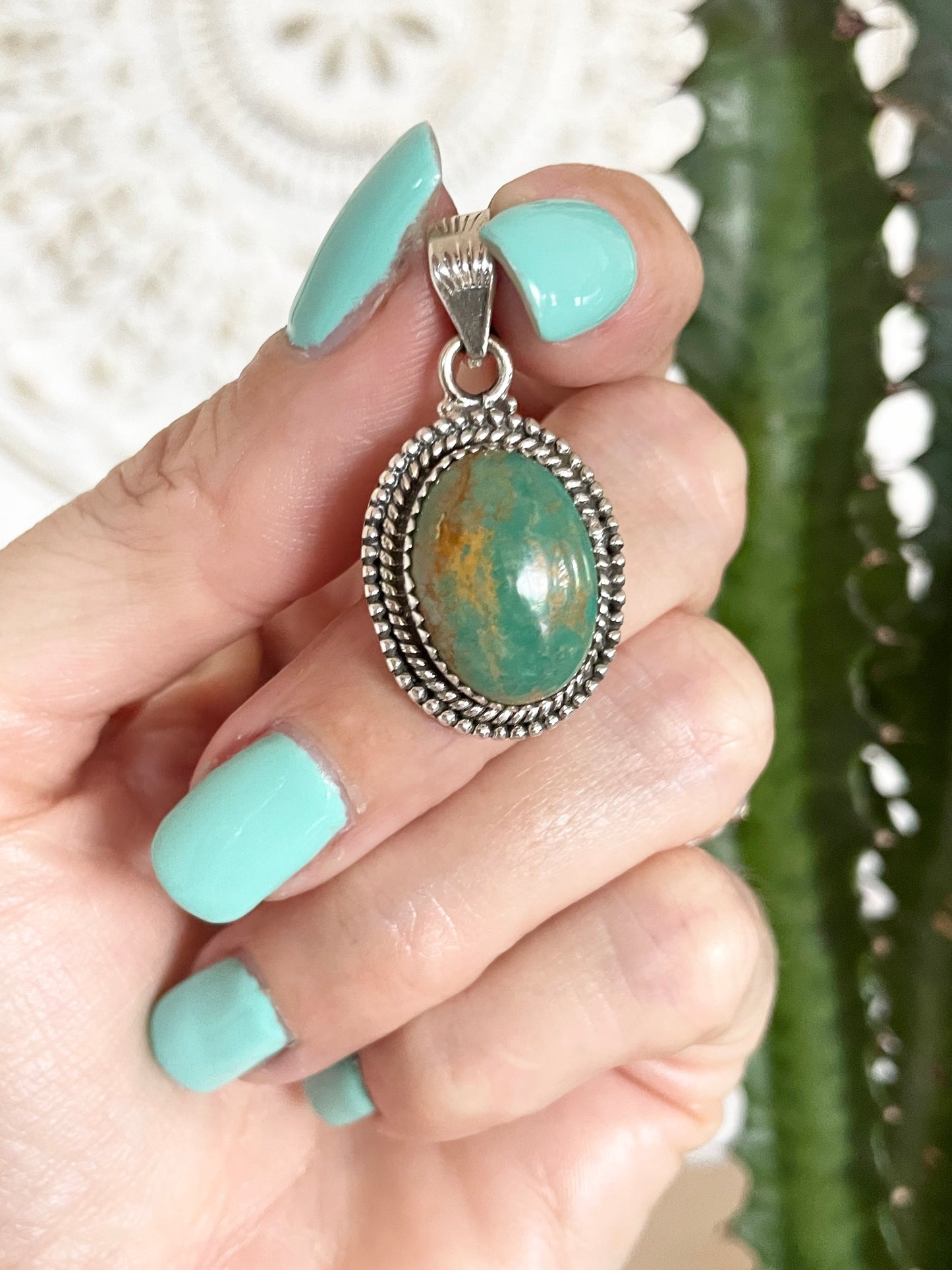 Green Royston Turquoise Pendant