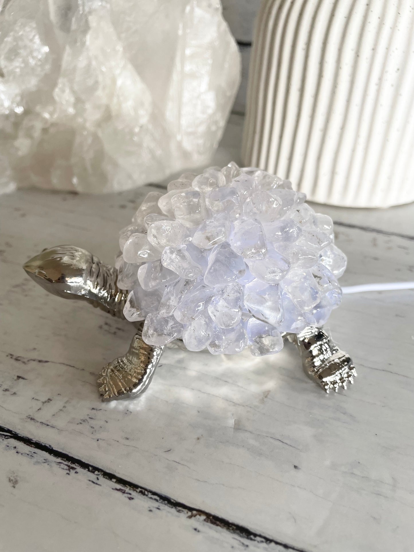 Tortoise Led Lamp ~ Clear Quartz