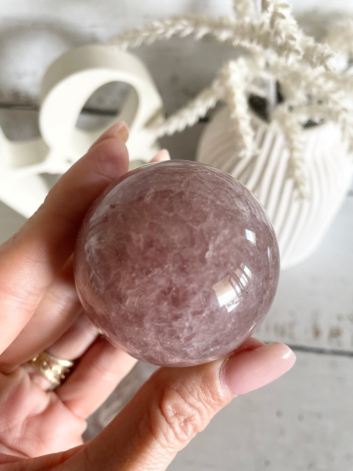 Strawberry Quartz Sphere includes holder